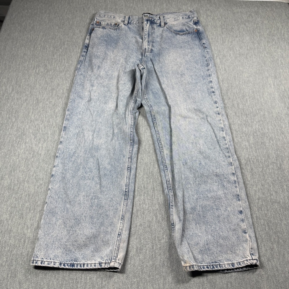RSQ Jeans Men 32x30 Light Wash Baggy Fit Wide Leg Denim Skater Y2K Streetwear 90